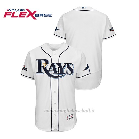 Maglia Baseball Uomo Tampa Bay Rays 2019 Postseason Flex Base Bianco